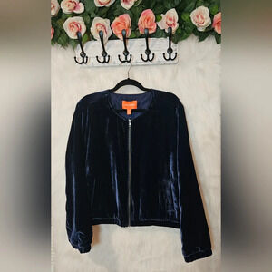 Joe Fresh Cobalt Velour Lined Bomber Jacket (NWOT)